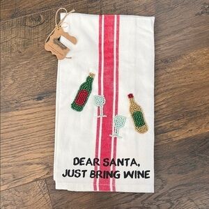 Mudpie Tea Towel with Wine Design